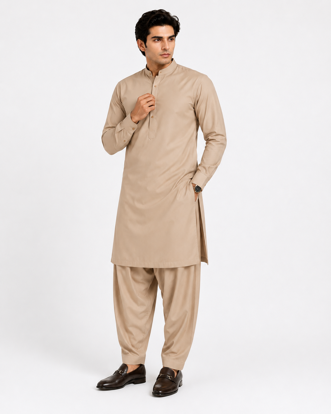 Beige Shalwar Kameez
