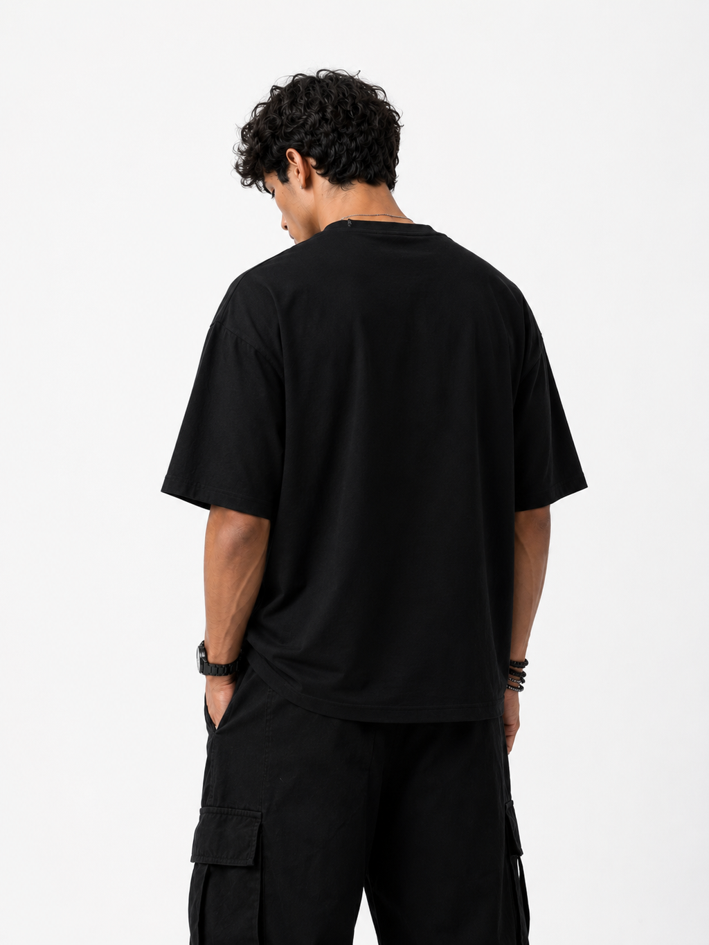 Black Drop Shoulder T-Shirt