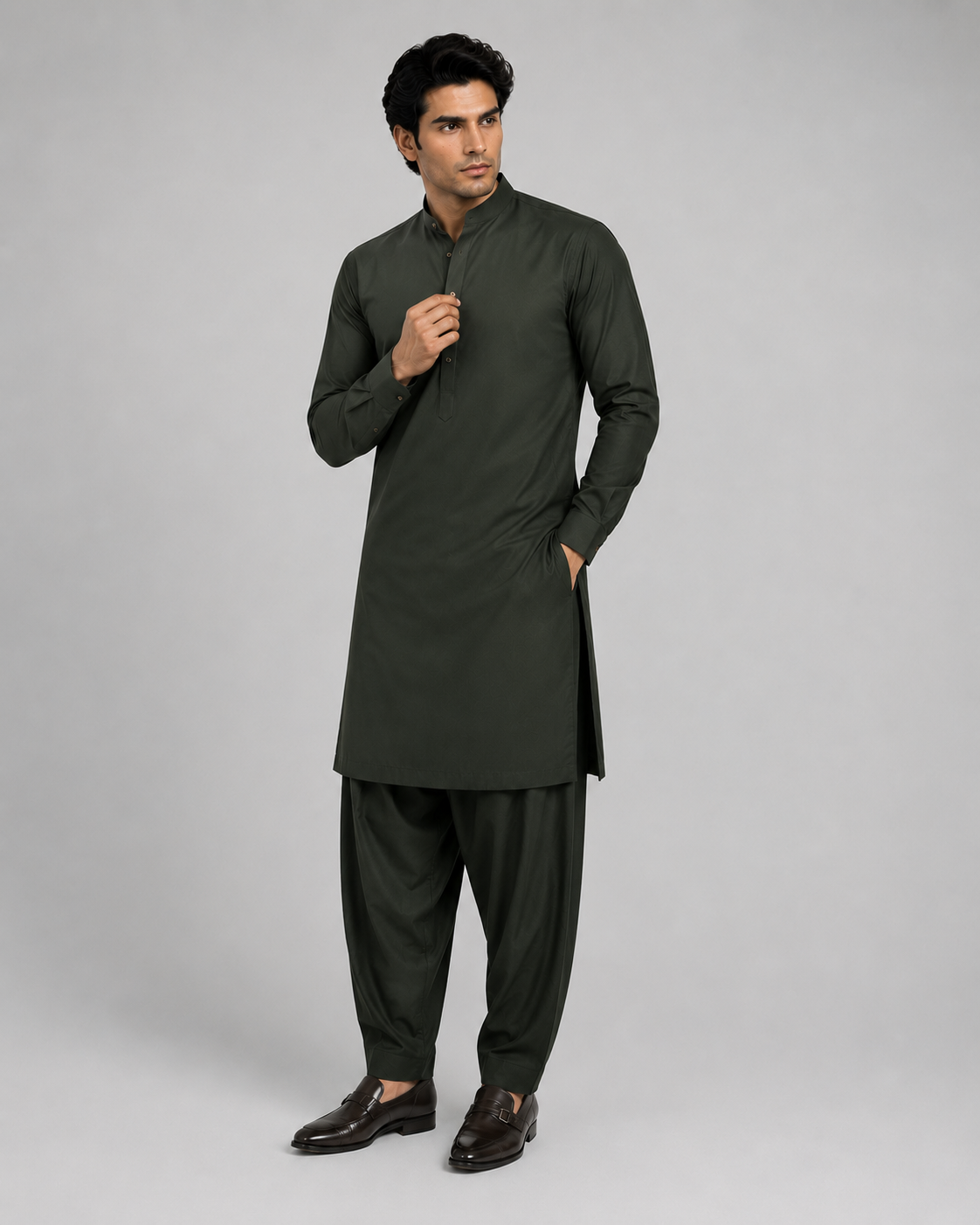 Dark Green Shalwar Kameez