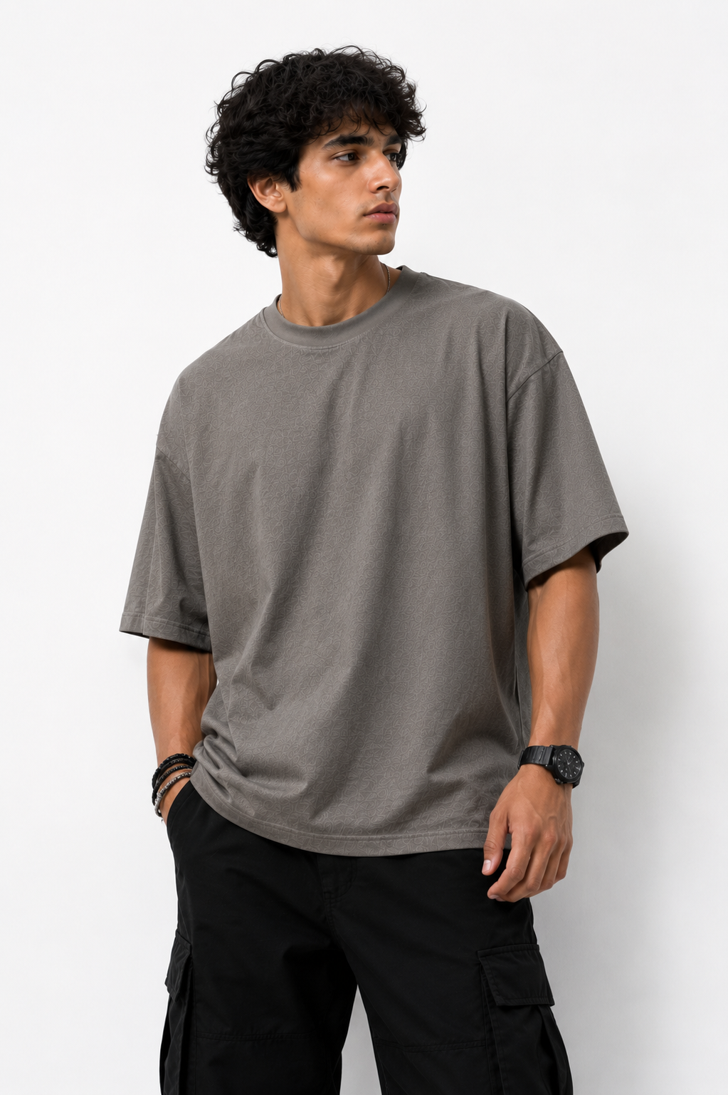 Grey Drop Shoulders T-Shirt