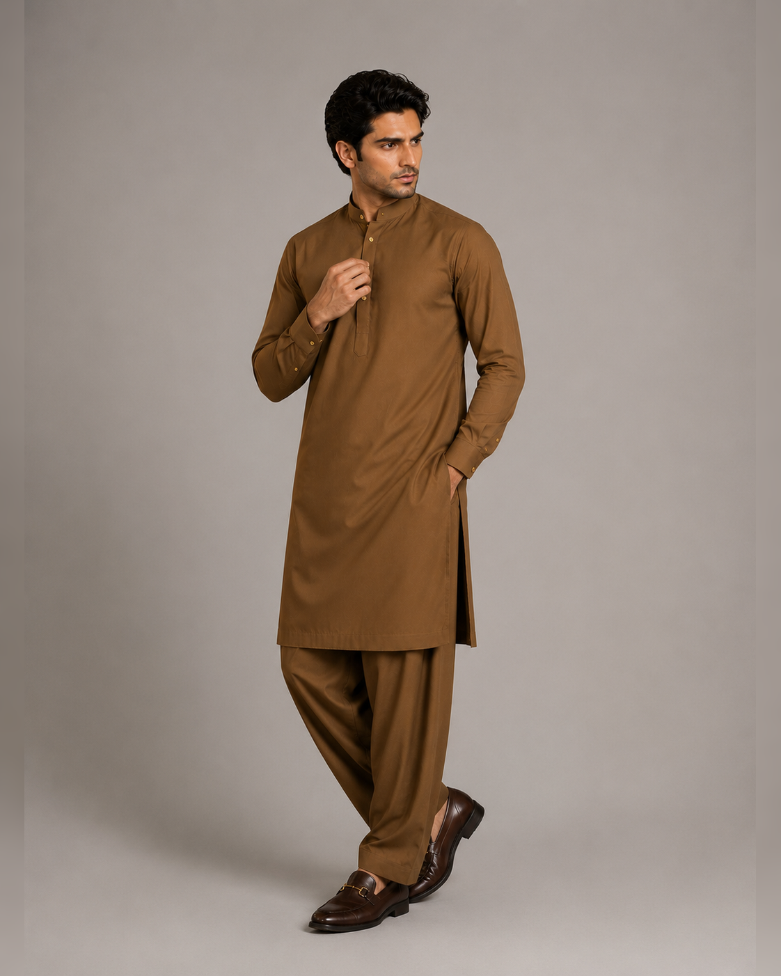 Light Brown Shalwar Kameez