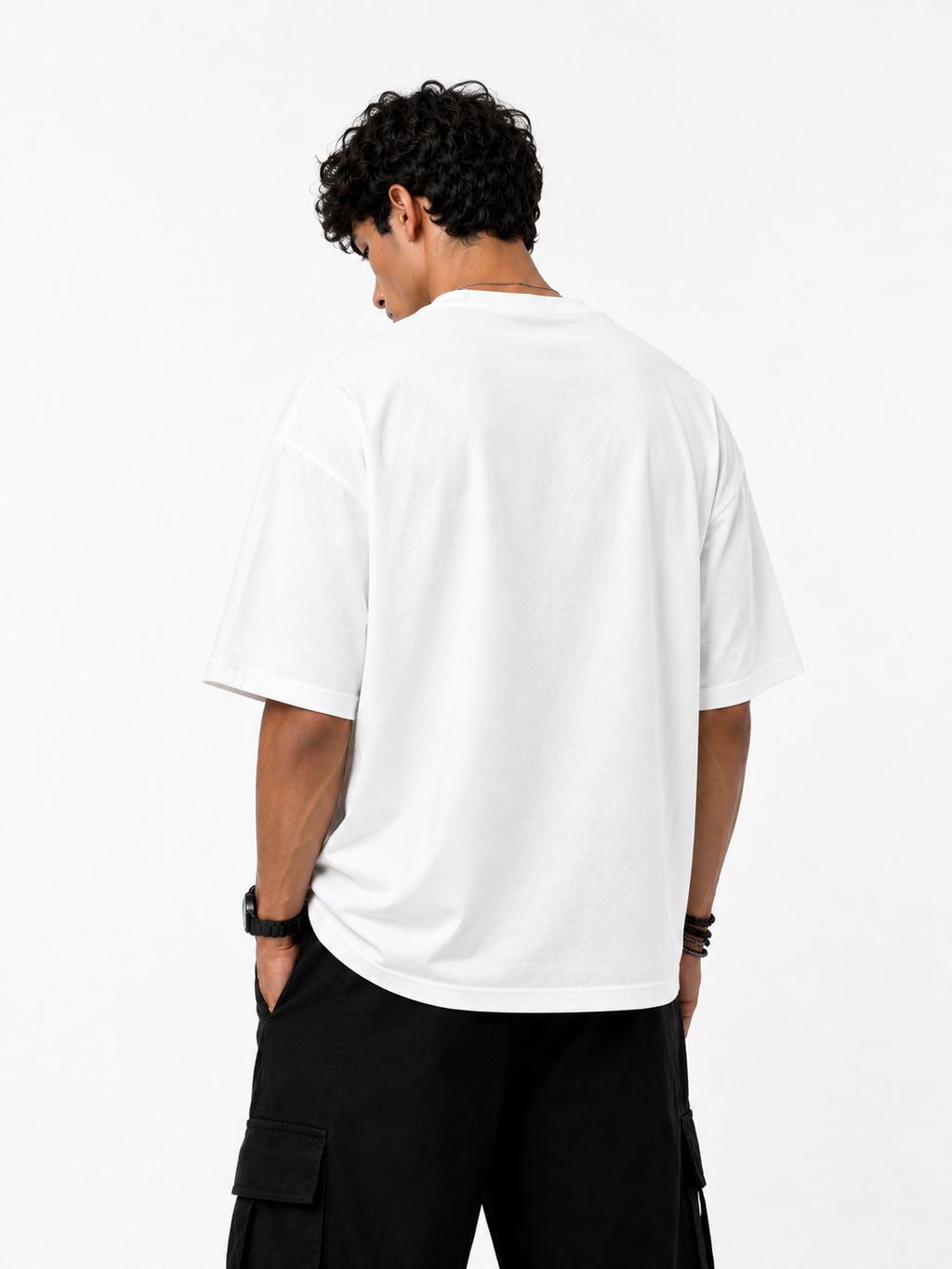 White Drop Shoulder T-Shirt